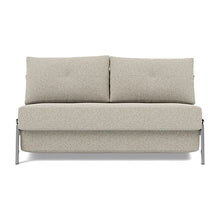 Load image into Gallery viewer, Cubed Full Sleeper Sofa with Chrome Legs, 539 Boucle Beige, sofa front