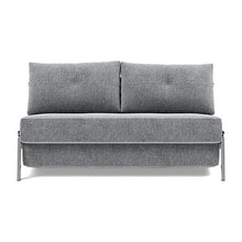 Load image into Gallery viewer, Cubed Full Sleeper Sofa with Chrome Legs, 565 Twist Granite, sofa front