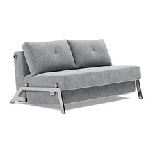 Load image into Gallery viewer, Cubed Full Sleeper Sofa with Chrome Legs, 565 Twist Granite, sofa 3/4