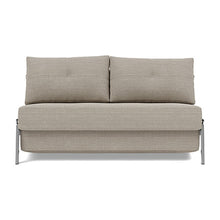 Load image into Gallery viewer, Cubed Full Sleeper Sofa with Chrome Legs, 579 Kenya Gravel, sofa front