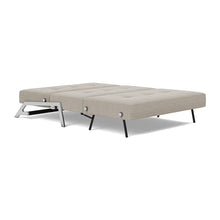 Load image into Gallery viewer, Cubed Full Sleeper Sofa with Chrome Legs, 579 Kenya Gravel, bed 3/4