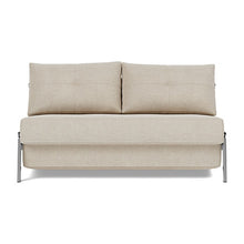 Load image into Gallery viewer, Cubed Full Sleeper Sofa with Chrome Legs, 586 Phobos Latte, sofa front