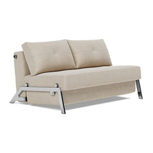 Load image into Gallery viewer, Cubed Full Sleeper Sofa with Chrome Legs, 586 Phobos Latte, sofa 3/4