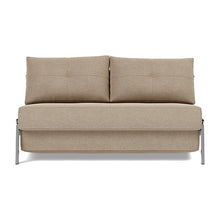 Load image into Gallery viewer, Cubed Full Sleeper Sofa with Chrome Legs, 587 Phobos Mocha, sofa front