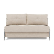 Load image into Gallery viewer, Cubed Full Sleeper Sofa with Chrome Legs, 612 Blida Sand Grey, sofa front