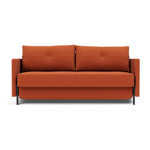 Load image into Gallery viewer, Cubed Queen Sleeper Sofa with Arms, 412 Esina Rust Orange, sofa front