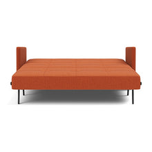 Load image into Gallery viewer, Cubed Queen Sleeper Sofa with Arms, 412 Esina Rust Orange, bed front