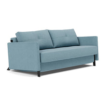Load image into Gallery viewer, Cubed Queen Sleeper Sofa with Arms, 525 Mixed Dance Light Blue, sofa 3 4