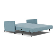 Load image into Gallery viewer, Cubed Queen Sleeper Sofa with Arms, 525 Mixed Dance Light Blue, bed 3 4