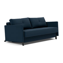 Load image into Gallery viewer, Cubed Queen Sleeper Sofa with Arms, 528 Mixed Dance Blue, sofa 3 4