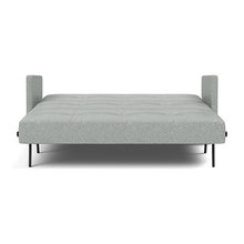 Load image into Gallery viewer, Cubed Queen Sleeper Sofa with Arms, 538 Melange Light Grey, bed front