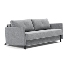 Load image into Gallery viewer, Cubed Queen Sleeper Sofa with Arms, 565 Twist Granite, sofa 3 4