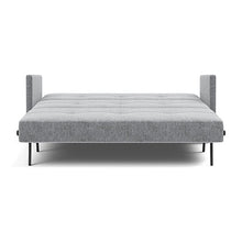 Load image into Gallery viewer, Cubed Queen Sleeper Sofa with Arms, 565 Twist Granite, bed front