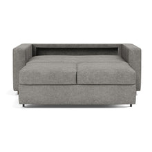 Load image into Gallery viewer, Innovation Living Neah Full Sleeper Sofa with Standard Arms - Avella Warm Grey - bed front
