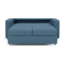 Load image into Gallery viewer, Innovation Living Neah Full Sleeper Sofa with Standard Arms - Weda Blue - bed front