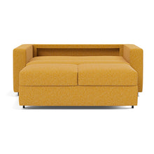 Load image into Gallery viewer, Innovation Living Neah Full Sleeper Sofa with Standard Arms - Boucle Ochre - bed front
