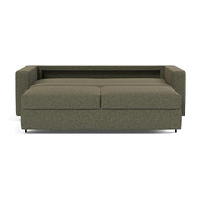Load image into Gallery viewer, Innovation Living Neah King Sleeper Sofa Standard Arms - Boucle Forest Green - 03-bed-front
