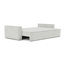 Load image into Gallery viewer, Newilla Sleeper Sofa with Standard Arms bed three-quarter view - 256 Adario Fog