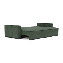 Load image into Gallery viewer, Newilla Sleeper Sofa with Standard Arms bed three-quarter view - 281 Avella Pine Green