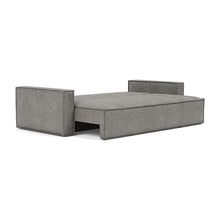 Load image into Gallery viewer, Newilla Sleeper Sofa with Standard Arms bed three-quarter view - 282 Avella Warm Grey