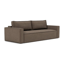 Load image into Gallery viewer, Newilla Sleeper Sofa with Standard Arms sofa three-quarter view - 411 Esina Cedar Brown