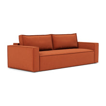 Load image into Gallery viewer, Newilla Sleeper Sofa with Standard Arms sofa three-quarter view - 412 Esina Rust Orange