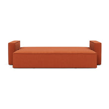 Load image into Gallery viewer, Newilla Sleeper Sofa with Standard Arms bed front view - 412 Esina Rust Orange