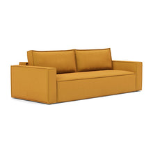 Load image into Gallery viewer, Newilla Sleeper Sofa with Standard Arms sofa three-quarter view - 507 Elegance Burned Curry