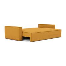 Load image into Gallery viewer, Newilla Sleeper Sofa with Standard Arms bed three-quarter view - 507 Elegance Burned Curry