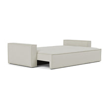 Load image into Gallery viewer, Newilla Sleeper Sofa with Standard Arms bed three-quarter view - 527 Mixed Dance Natural