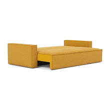Load image into Gallery viewer, Newilla Sleeper Sofa with Standard Arms bed three-quarter view - 536 Bouclé Ochre