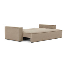Load image into Gallery viewer, Newilla Sleeper Sofa with Standard Arms bed three-quarter view - 587 Phobos Mocha