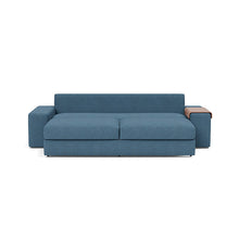 Load image into Gallery viewer, Vilander Sleeper Sofa with Wide Arms in 302 Weda Blue - bed front