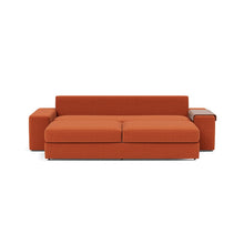 Load image into Gallery viewer, Vilander Sleeper Sofa with Wide Arms in 412 Esina Rust Orange - bed front