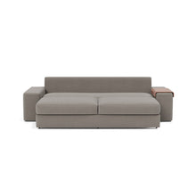 Load image into Gallery viewer, Vilander Sleeper Sofa with Wide Arms in 521 Mixed Dance Grey - bed front
