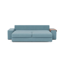Load image into Gallery viewer, Vilander Sleeper Sofa with Wide Arms in 525 Mixed Dance Light Blue - bed front