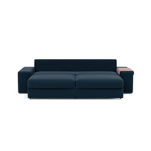 Load image into Gallery viewer, Vilander Sleeper Sofa with Wide Arms in 528 Mixed Dance Blue - bed front