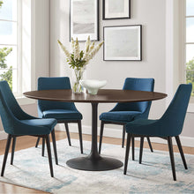 Load image into Gallery viewer, Round Tulip Dining Table - Walnut - Hausful