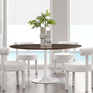 Round Tulip Dining Table - Walnut - Hausful
