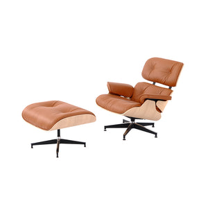Miller Lounge Chair and Ottoman - Oak - Hausful