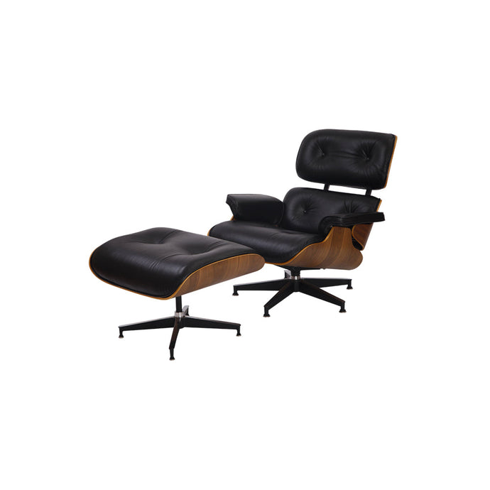 Miller Lounge Chair and Ottoman - Walnut - Hausful