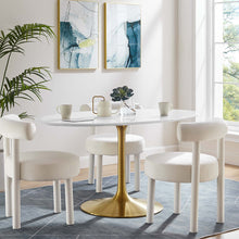 Load image into Gallery viewer, Oval Tulip Dining Table - Gold Base