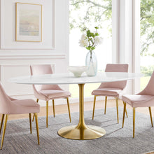 Load image into Gallery viewer, Oval Tulip Dining Table - Gold Base