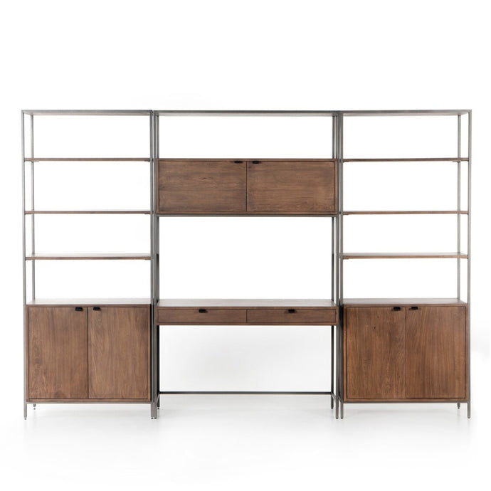 Davis Modular Wall Desk with Bookcases - Hausful