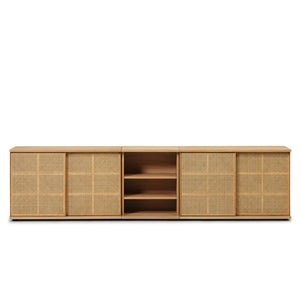 Plank Cane Office Sideboard - 117.5"