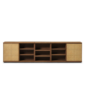 Plank Cane Office Sideboard - 117.5"