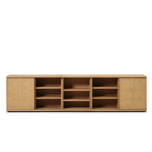 Plank Cane Office Sideboard - 117.5"