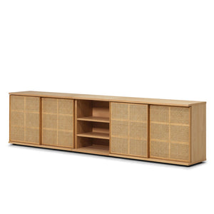 Plank Cane Office Sideboard - 117.5"