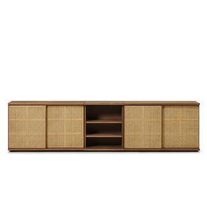 Plank Cane Office Sideboard - 117.5"