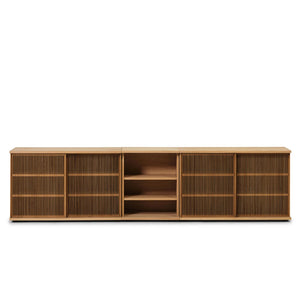 Plank Slatted Office Sideboard - 117.5"